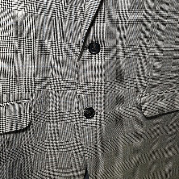 CHAPS Blazer Gray Glen PLAID Men 44L Sport Coat 2 Button Jacket Lined‎ NWOT - Picture 3 of 8